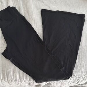 Sunzel Black Flared Leggings with Crossover Waist